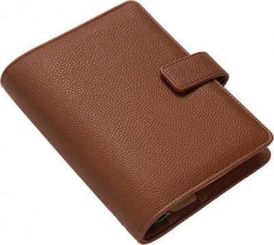 Kalendárium, gyűrűs, betétlapokkal, personal méret, FILOFAX "Camden", mokka