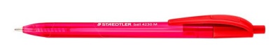 Golyóstoll, 1 mm, nyomógombos, STAEDTLER "Ball 423 M", piros