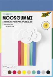 Moosgumi, 20x29 cm, 10 lap, FOLIA "Basic", 10 különböző szín