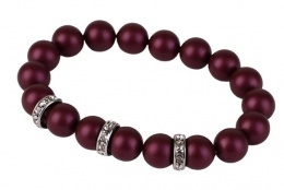 Karkötő, ametiszt lila SWAROVSKI® gyöngyből, fehér rondella kristállyal, 10mm, ART CRYSTELLA® M